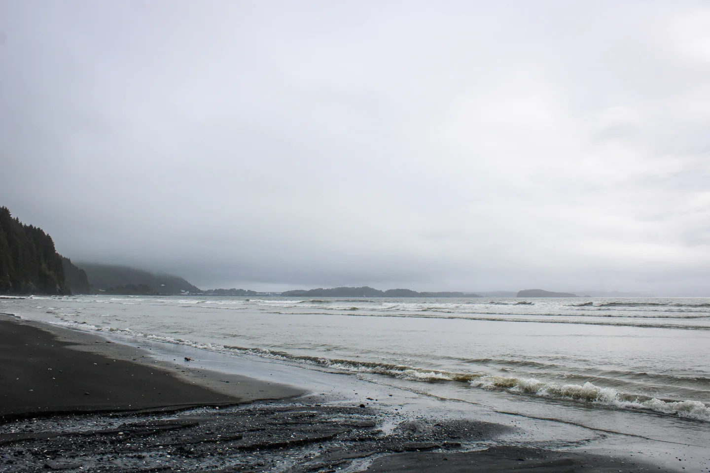 Photo of the beach on a cloudy day